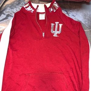 Half zip crew neck sweatshirt